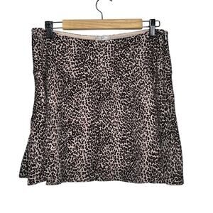 Joie Leopard Silk Mini Skirt Size 8 Cheetah Print Brown Tan Lined Skirt